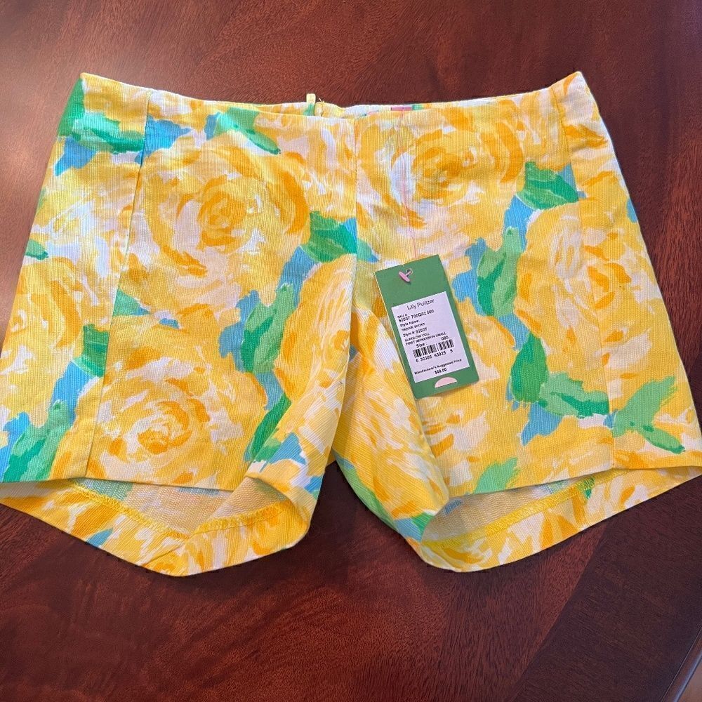 NWT Women's Lilly Pulitzer Deenie Shorts Sunglow Yellow First Impression Sz 000